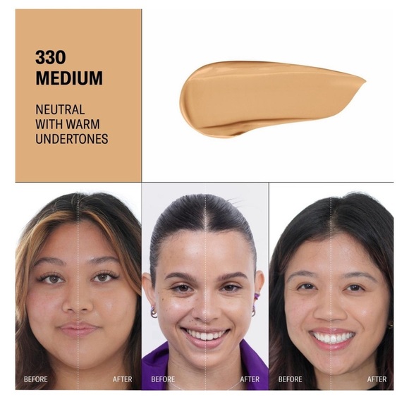 YOUTHFORIA DATE NIGHT FOUNDATION 68% SKINCARE (330 Medium) 35 ml / 1.18 fl oz - Picture 4 of 7